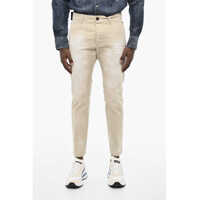Pantaloni casual Bleached Effect Cotton Twill Chino Pants Barbati