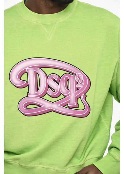 Bluze de trening DSQUARED2 Crew-Neck Sweatshirt With Frontal Monogram Green Barbati (BM 18079402) 3