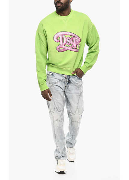 Bluze de trening DSQUARED2 Crew-Neck Sweatshirt With Frontal Monogram Green Barbati (BM 18079402) 4