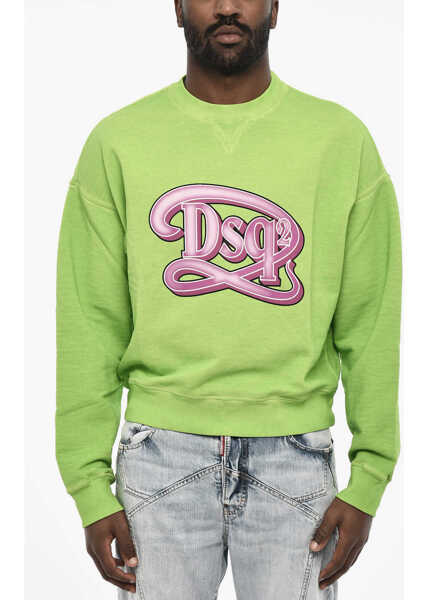 Bluze de trening DSQUARED2 Crew-Neck Sweatshirt With Frontal Monogram Green Barbati (BM 18079402) 1