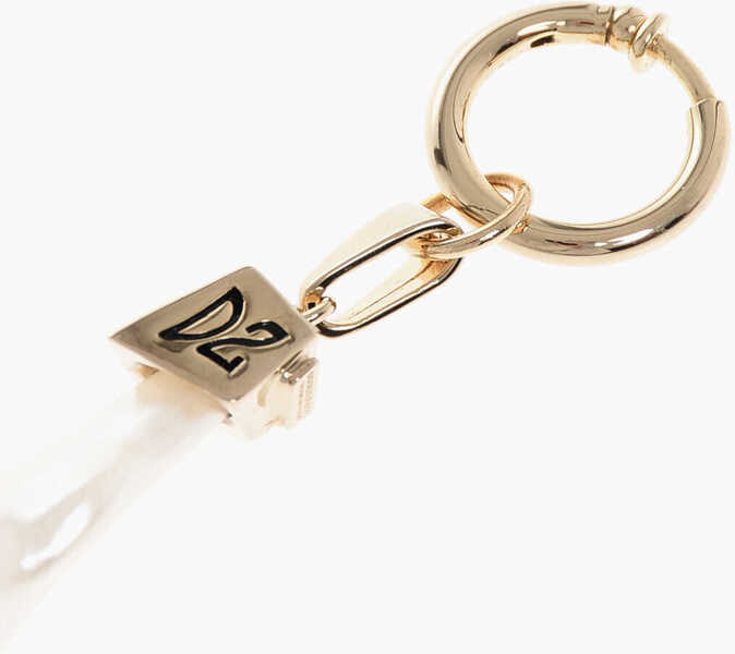 Cercei DSQUARED2 Metal Clip-On Single Earring With Pearl Shaped Pendant White Barbati (BM 18079591) 2