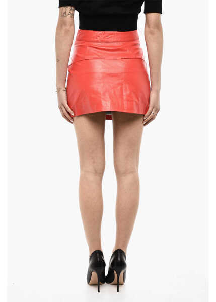Fuste casual DSQUARED2 Wrap Hammered Leather Skirt Red Femei (BM 18079600) 2