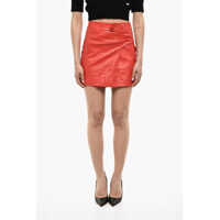 Fuste casual Wrap Hammered Leather Skirt Femei