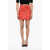 DSQUARED2 Wrap Hammered Leather Skirt Red