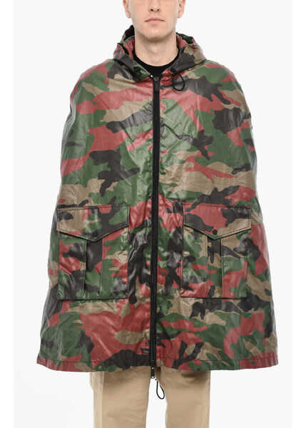 Paltoane DSQUARED2 Zipped Closue Camouflage Motif Cape Military Green Barbati (BM 18079606) 1