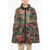 DSQUARED2 Zipped Closue Camouflage Motif Cape Military Green