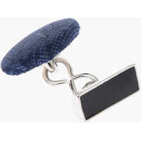 Butoni pentru Barbati - Butoni CORNELIANI Metal Cufflinks Lined With Embroidered Silk Blue Barbati (BM 18079615) - B-mall.ro