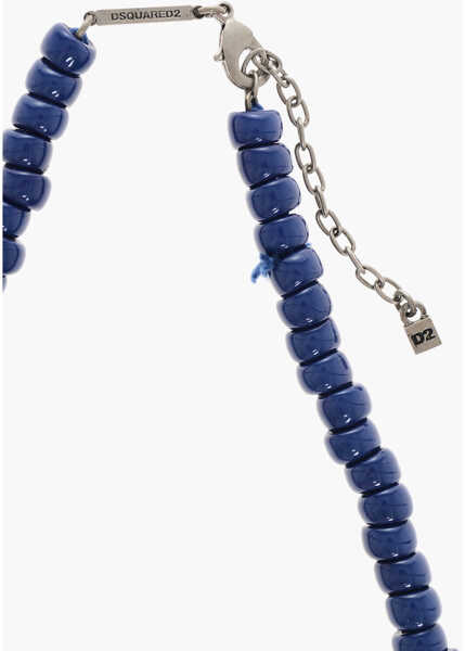 Coliere DSQUARED2 Solid Color Resin Beaded Necklace Blue Barbati (BM 18079651) 3