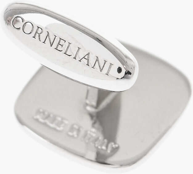 Butoni CORNELIANI Enameled Brass Cufflinks With Swarovskis Red Barbati (BM 18079666) 3