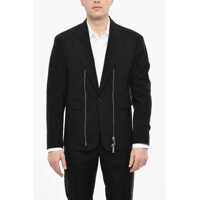 Sacouri Single Breasted Blazer With Peak Lapel And Zip Detail Barbati