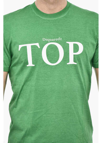 Tricouri DSQUARED2 Crew-Neck T-Shirt With Frontal Print Green Barbati (BM 18079771) 3
