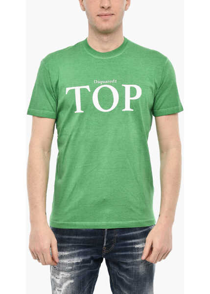 Tricouri DSQUARED2 Crew-Neck T-Shirt With Frontal Print Green Barbati (BM 18079771) 1