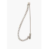 Bijuterii Metal Pin With Silver-Tone Chain And Bead Detail Barbati