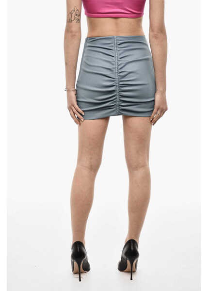 Fuste casual DSQUARED2 Draped Leather Skirt Light Blue Femei (BM 18079798) 2