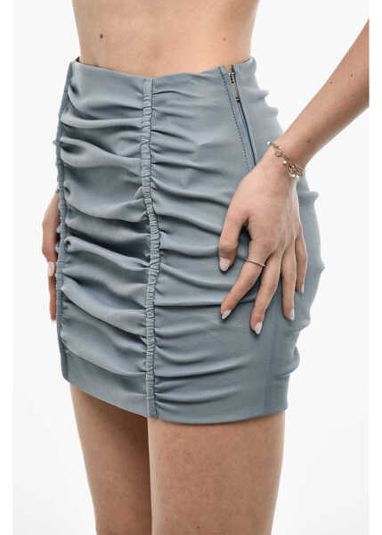 Fuste casual DSQUARED2 Draped Leather Skirt Light Blue Femei (BM 18079798) 3