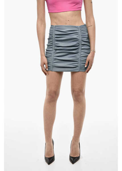 Fuste casual DSQUARED2 Draped Leather Skirt Light Blue Femei (BM 18079798) 1