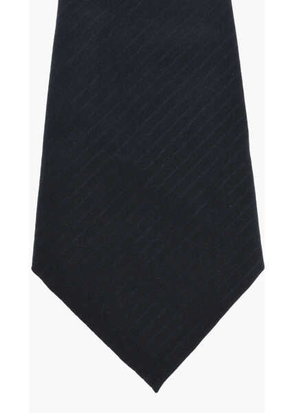 Cravate CORNELIANI Ton-Sur-Ton Striped Wool Ascot Tie Blue Barbati (BM 18079801) 2