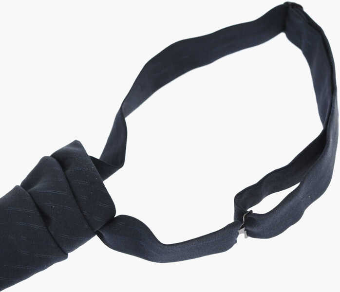 Cravate CORNELIANI Ton-Sur-Ton Striped Wool Ascot Tie Blue Barbati (BM 18079801) 3