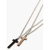 Coliere pentru Barbati - Coliere DSQUARED2 Silver-Tone Metal Necklace With Double Cross Pendant Silver Barbati (BM 18079831) - B-mall.ro