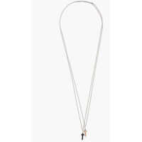 Coliere Silver-Tone Metal Necklace With Double Cross Pendant Barbati
