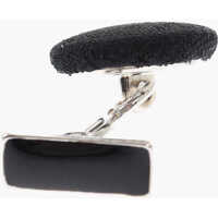 Butoni pentru Barbati - Butoni CORNELIANI Metal Cufflinks Lined With Embroidered Silk Black Barbati (BM 18079951) - B-mall.ro
