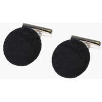 Butoni Metal Cufflinks Lined With Embroidered Silk Barbati