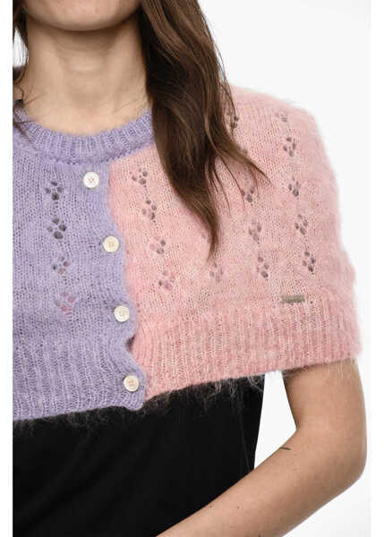 Pulovere casual DSQUARED2 Two-Tone Cropped Cape With Cut Out Details Pink Femei (BM 18079954) 3