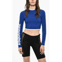 Seturi pijamale Undrewear Long Sleeved Cropped Pajama Top With Logo Print Femei