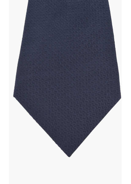 Cravate CORNELIANI Embroidered Silk Ascot Tie Blue Barbati (BM 18079960) 2