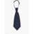 CORNELIANI Embroidered Silk Ascot Tie Blue