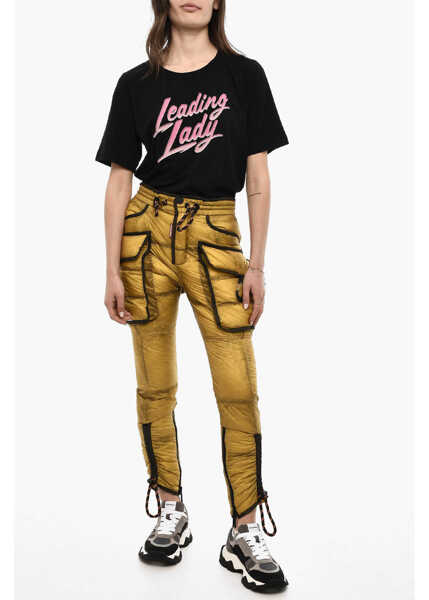 Pantaloni casual DSQUARED2 Nylon Padded Sky Pants Yellow Femei (BM 18079972) 4