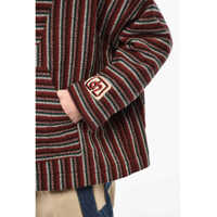Jachete DSQUARED2 pentru Barbati - Jachete DSQUARED2 Hooded Padded Striped Wool Anorak Burgundy Barbati (BM 18079984) - B-mall.ro