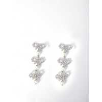 Cercei Micro Bow Pearl Tiered Earrings Femei