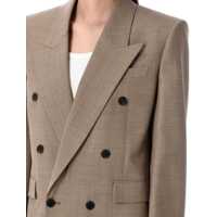 Imbracaminte Dama pagina 271 - Sacouri Saint Laurent Saint Laurent Double-Breasted Jacket TAUPE BEIGE Femei (BM 18080688) - B-mall.ro