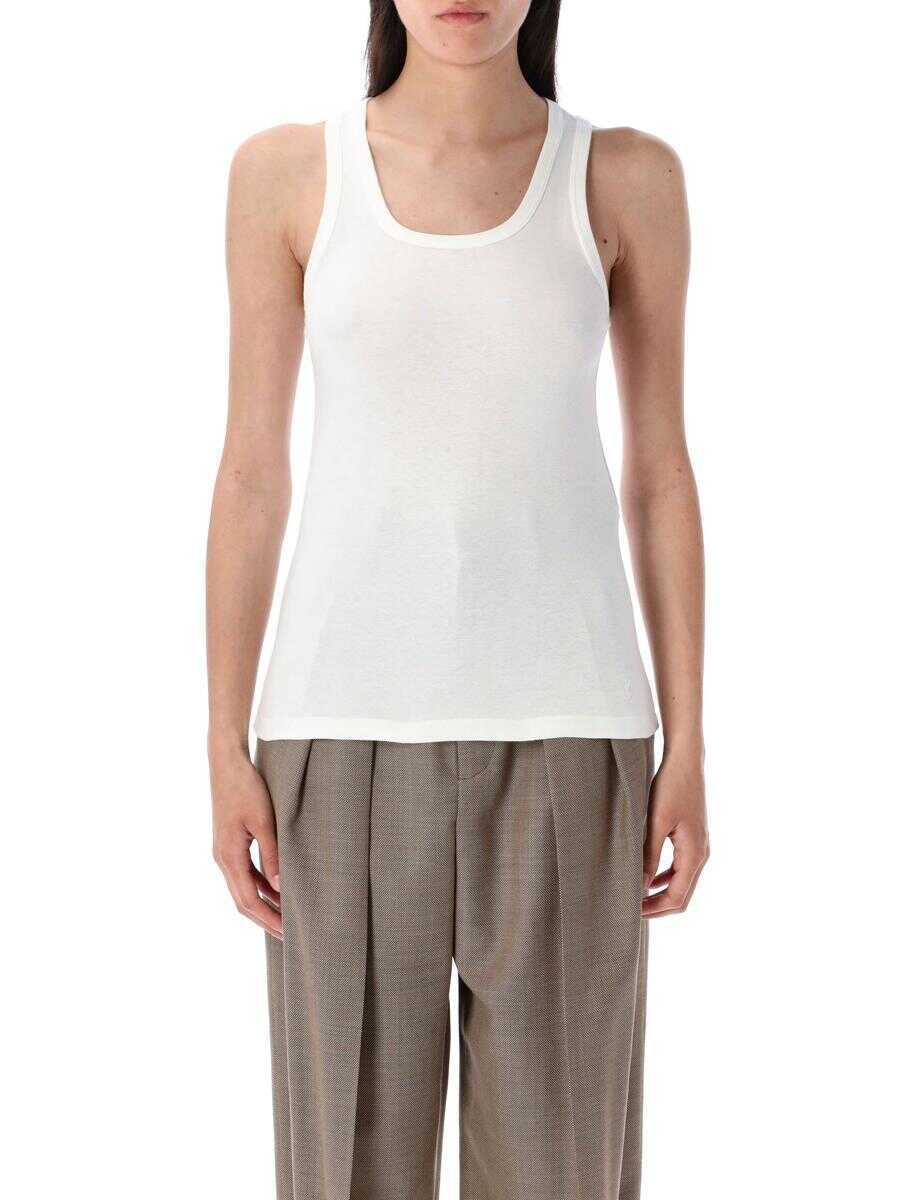 Topuri Saint Laurent Saint Laurent Cassandre Tank Top WHITE Femei (BM 18080694) 1