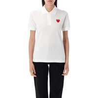 Tricouri Polo Comme Des Garçons Play Classic Polo Shirt With Red Heart Patch Femei