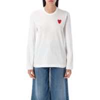 Topuri Comme Des Garçons Play Double Heart L/S Tee Femei