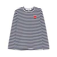 Tricouri Comme Des Garçons Play Rhinestones Heart Striped T-Shirt Femei