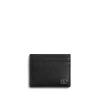 Portofele Valentino Garavani Black Leather Card Holder Barbati