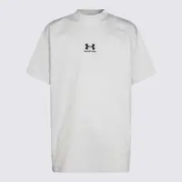 Tricouri Balenciaga White Cotton T-Shirt Barbati