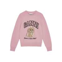 Pulovere Ganni Pink Wool Knitwear Femei