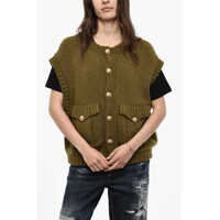 Pulovere Sleeveless Crew-Neck Sweater With Golden-Effect Femei