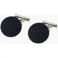 Butoni Metal Cufflinks Lined With Embroidered Silk Barbati