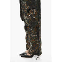 Pantaloni casual DSQUARED2 Dama - Pantaloni casual DSQUARED2 High-Waisted Cargo Pants With Camouflage Motif Military Green Femei (BM 18086548) - B-mall.ro