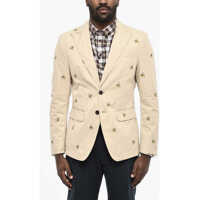 Sacouri elegante Embroidered Cotton Twill 2 Buttons With Flap Pockets Barbati