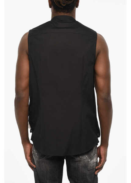 Camasi casual DSQUARED2 Vintage Effect Shirt With Snap Buttons Black Barbati (BM 18086818) 2