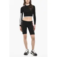 Imbracaminte Dama pagina 415 - Pantaloni scurti DSQUARED2 Biker Shorts With Mesh Details And Logoed Band Black Femei (BM 18086881) - B-mall.ro