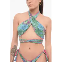 Sutiene Reversible Bandeau Bikini Top With Criss Cross Design Femei