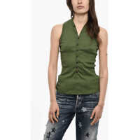 Bluze Ribbed V-Neck Top Femei