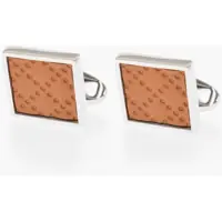 Butoni CORNELIANI Brass Cufflinks With Leather Details